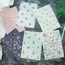 1 комплект/6 шт. корейские креативные маленькие свежие цветы бумажные конверты с буквами милые романтические красочные конверты с буквами+ канцелярские принадлежности