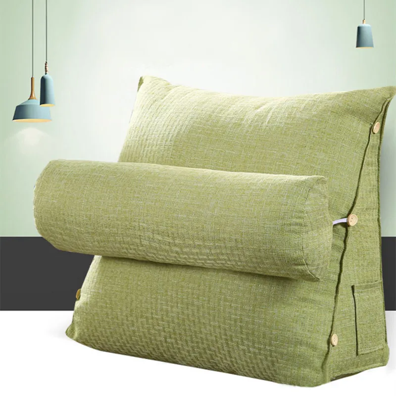 

45x45x20cm Solid Sofa Cushion Cotton Linen Head Back Waist Cushion Car Bed Side Pocket Office Seat Chair Cushion Home Textile