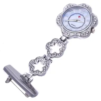 

Fashion Women Pocket Watch Clip-on Heart/Five-pointed Star Pendant Hang Quartz Clock For Medical Doctor Nurse Watches