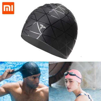 

Original Xiaomi 7th Frosted silicone swimming cap High elasticity Not hurting hair professional Swim Pool Hat unisex for adults