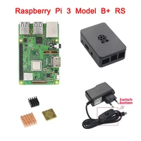 In Stock Raspberry Pi 3 Model B+ Plus+ABS Case+5V 2.5A Power Adapter with Switch ON/OFF Button+Heat Sink for Raspberry Pi 3B+