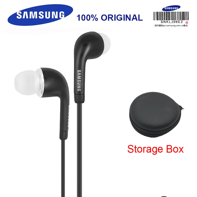 Samsung EO-EG920LWGH59 Проводные 3,5 мм гарнитуры с микрофоном 1,2 м в уши стерео спортивные наушники для samsung S8 S8Edge S9 в розничной упаковке - Цвет: EHS64 Black
