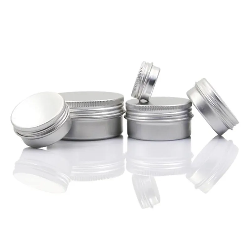 

10pcs/lot Empty Aluminum Cream Jar Tin Cosmetic Lip Balm Containers Nail Derocation Crafts Pot Refillable Bottle Screw Thread
