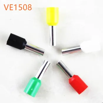 

100pcs E1508 Cooper Ferrules Kit Set Wire Copper Crimp Connector Insulated Cord Pin End Terminal VE1508