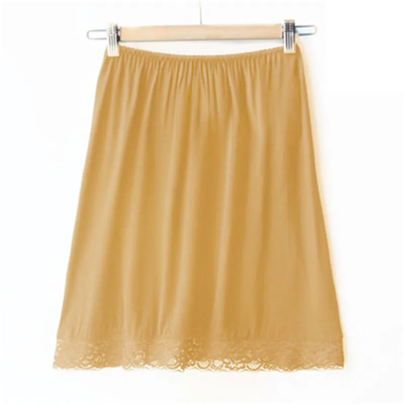 2016 New Brand Womens Modal Lace Half Slips Women`s Soild Color Sexy