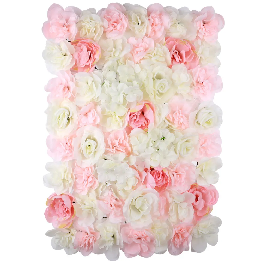 Искусственные цветы коврик шелковые розы Гибридный свадебный цветок стены искусственный розовый цветок пиона стеновые панели Свадебные украшения 40x60 см - Цвет: Pink Hydrangea
