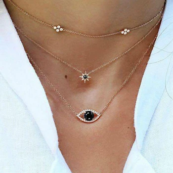 

New Fashion Necklace Personality Multilayer Women's Accessories Wholesale Necklace Necklace Hot Eyes