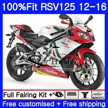 Инъекции для Aprilia RS4 RSV125 RS-125 RS125RR 81NO. 1 RS125 для детей возрастом 12, 13, 14, 15, 16 РСВ RS 125 2012 2013 обтекатель зеленого и белого цветов