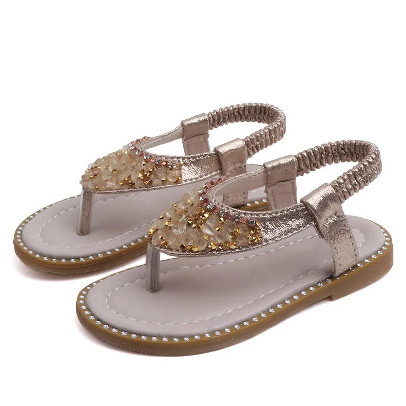 

Summer Multicolor Rhinestone Design Sandal Girl Open Toe Princess Shoes Cute Baby Girl Sandals