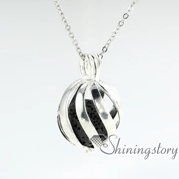 

stripe openwork metal volcanic stone diffuser necklace wholesale essential oil necklace oil diffuser necklaces aromatherapy