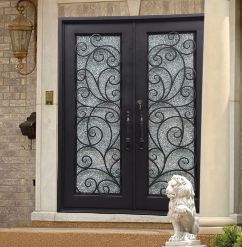 Wholesale Wrought Iron Doors Iron Double Doors Iron Doors Iron Front Doors For Sale Hc14
