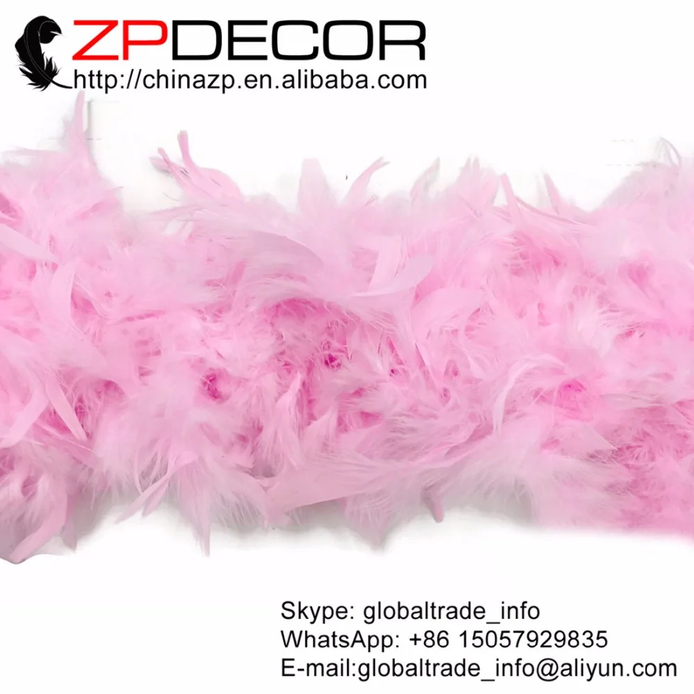 

Retail and Wholesale from ZPDECOR 4yards/lot 60gram Hand Sorting Pretty Light Pink Dyed Turkey Chandelle Feather Boa for Dancing