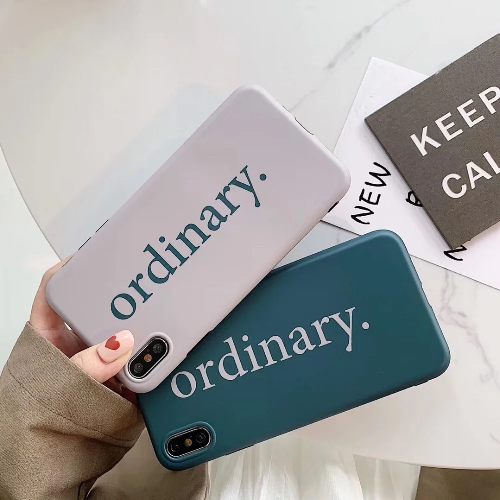 

maosenguoji Solid color Simple English words ordinary fashion soft Mobile Phone Case for iphone 6 6s 7 8 plus X XR XS MAX cover