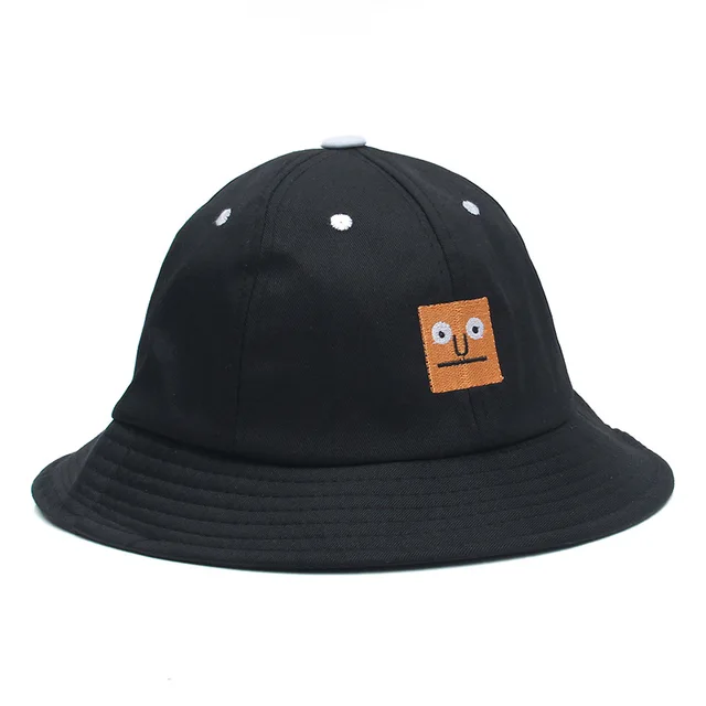 Brand New Funny Cotton Smile Bucket Hat Men Women Hip Hop Fashion Black