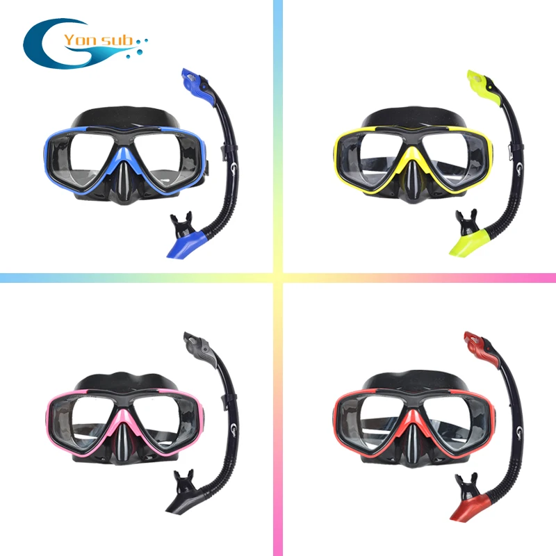 Professional 100% Liquid Silicone Scuba Diving Mask Set swimming mask With Dry Breath Tube Snorkeling Spearfishing Equopment