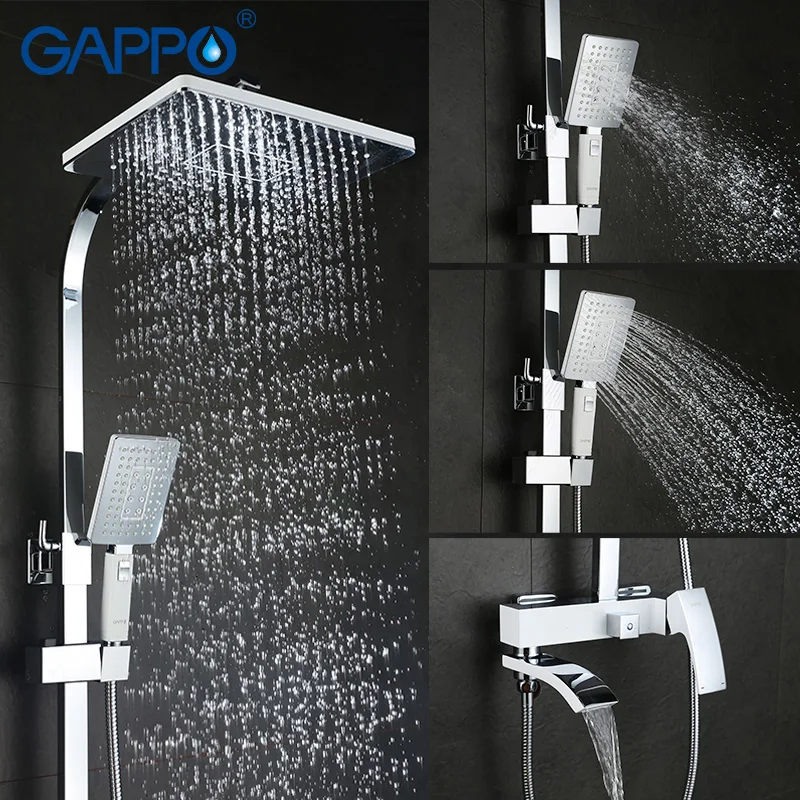 GAPPO смеситель для ванной комнаты, Бронзовый Смеситель для ванны, смеситель для водопада, Настенная душевая головка, хромированный душевой кран, GA2407-8
