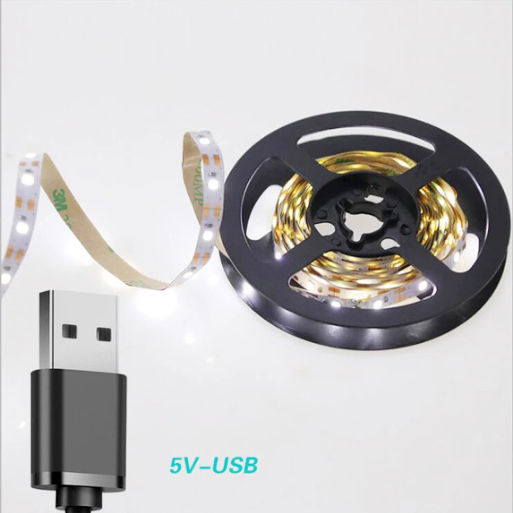 Yabstrip светодиодный датчик движения 2835 60 светодиодный s или USB порт Светодиодная лента Гибкая лампа лента для шкафов лестниц кухонный шкаф