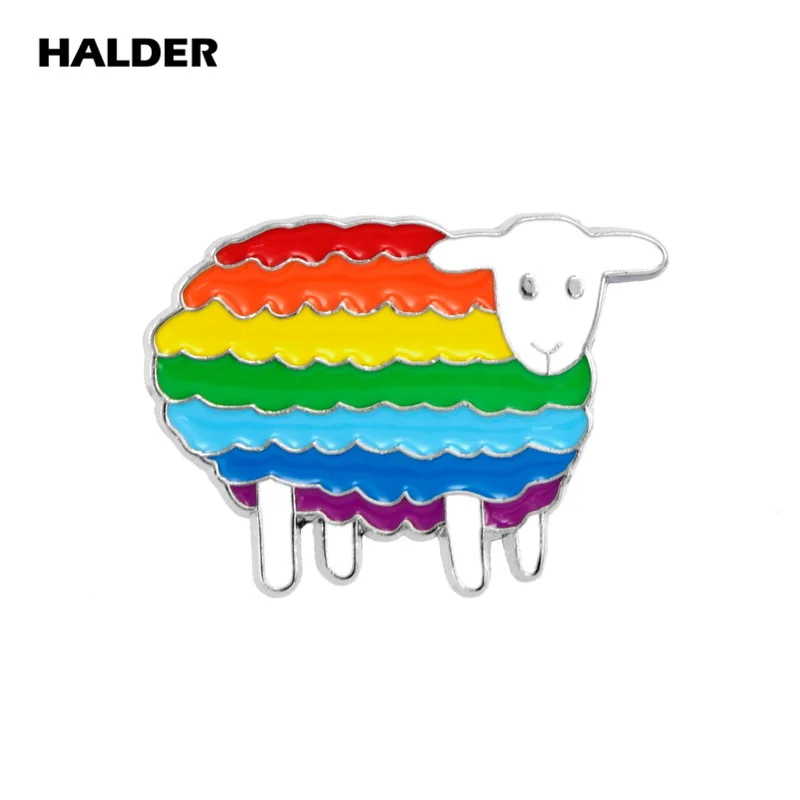 

New Design Animal Collection Goat Sheep Lamb Alpaca Sheep Brooches Kawaii Girl Cartoon Brooch Badges Lapel pin Metal Craft Gifts