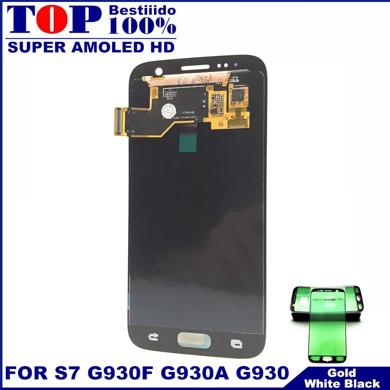 

Super AMOLED LCDs For Samsung GALAXY S7 G930 G930F G930A G930V G930P LCD Display Touch Digitizer Screen Assembly With Sticker