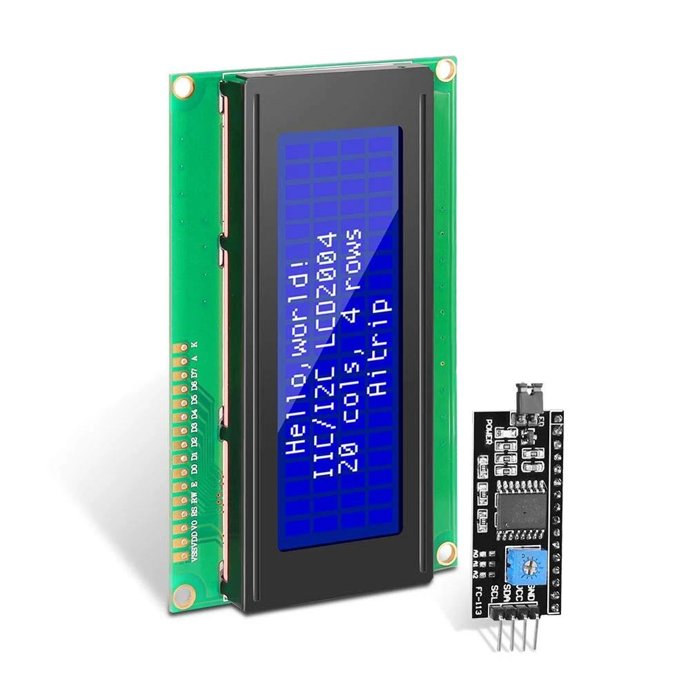 píldora látigo revista Monitor LCD LCD2004 IIC/I2C para arduino, pantalla de retroiluminación azul  de caracteres, 2004, 20x4, 5V, LCD2004 IIC I2C|Módulos de LCD| - AliExpress