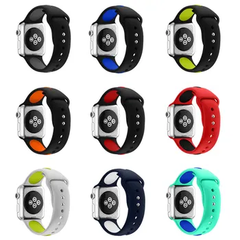 

10 Colors Silicone Sport Band With Connector Adapter For Apple Watch Band 44mm 40mm For iWatch Series 4/3/2/1 Sports Bracelet