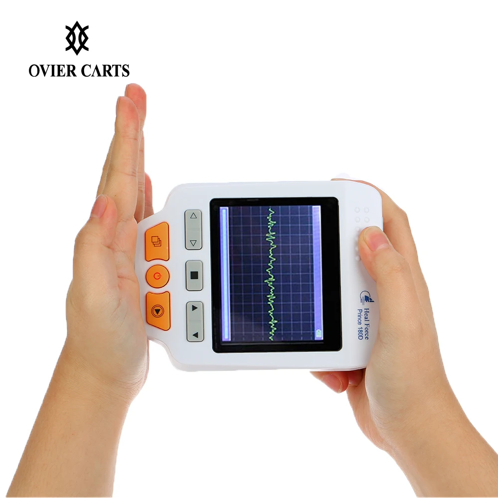

Heal Force Prince 180D Easy Handheld ECG Monitoring Machine Mini Portable LCD Electrocardiogram Heart Monitor Health Care