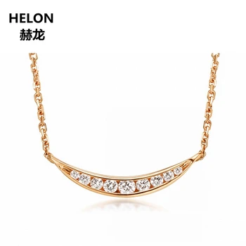 شراء0.1ct SI/H الماس الطبيعي عقد دلاية نسائية الصلبة 18 كيلو روز الذهب الكلاسيكية الذكرى قلادة غرامة مجوهرات هدية