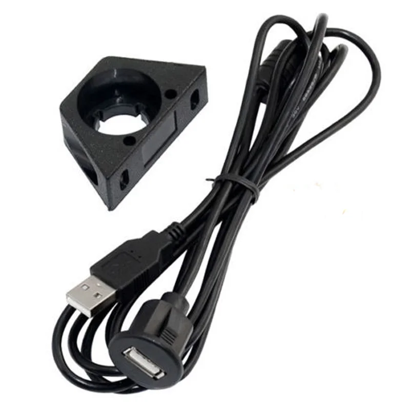 

High Quality Car Dashboard Flush Mount USB2.0 Socket Extension Lead Panel Cables Hot 3FT/1M