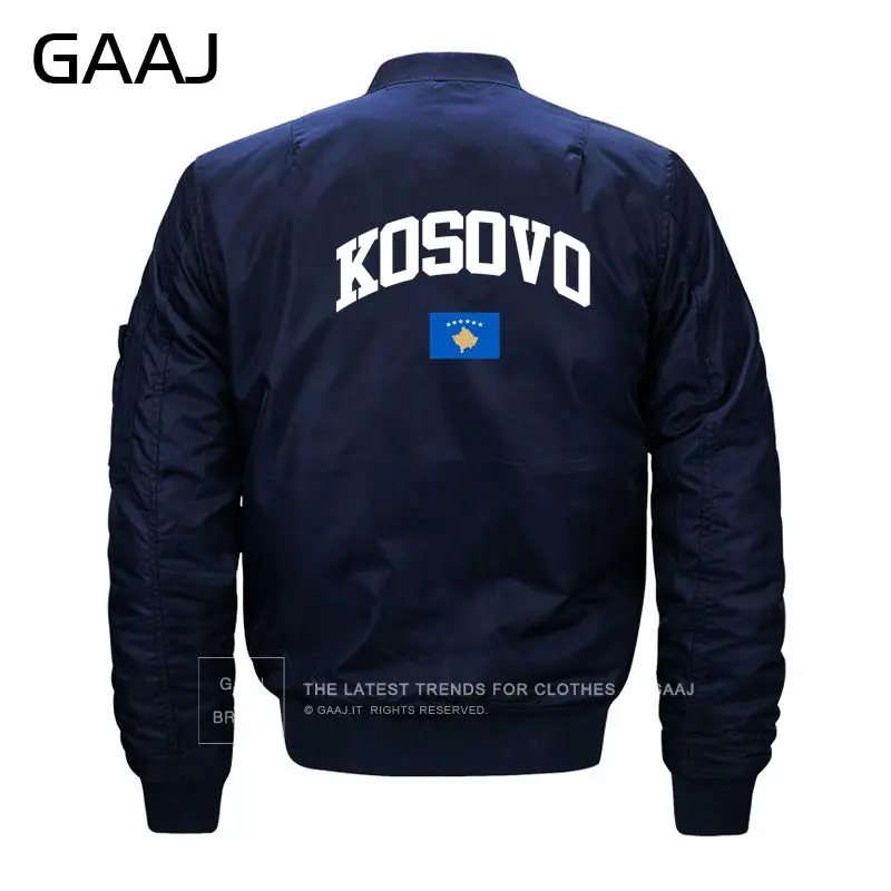 GAAJ Косовская куртка с изображением флага Мужская модная куртка с круглым вырезом бейсбольный военный бомбардировщик стиль Флисовая зимняя Осенняя парка Повседневная#7915 M