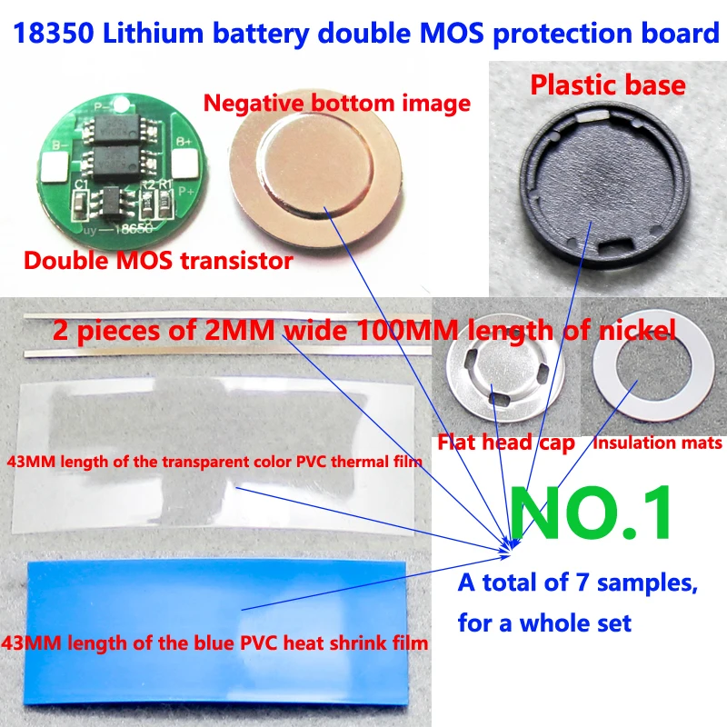 

1 section 18350 lithium battery 4.2V dual MOS protection board continuous working current 4A 1 string 18350 protection board