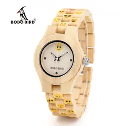 Бобо птица Марка 30 мм милые Для женщин Часы древесины наручные часы с Bamboo лентой женский часы женские кварцевые часы Relogio feminino c-o06