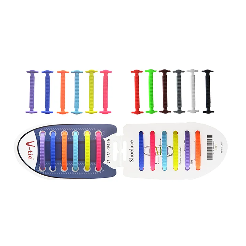 

V-tie Creative Lazy Silicone Laces Suitable for All Sports Shoes 12pcs/pack