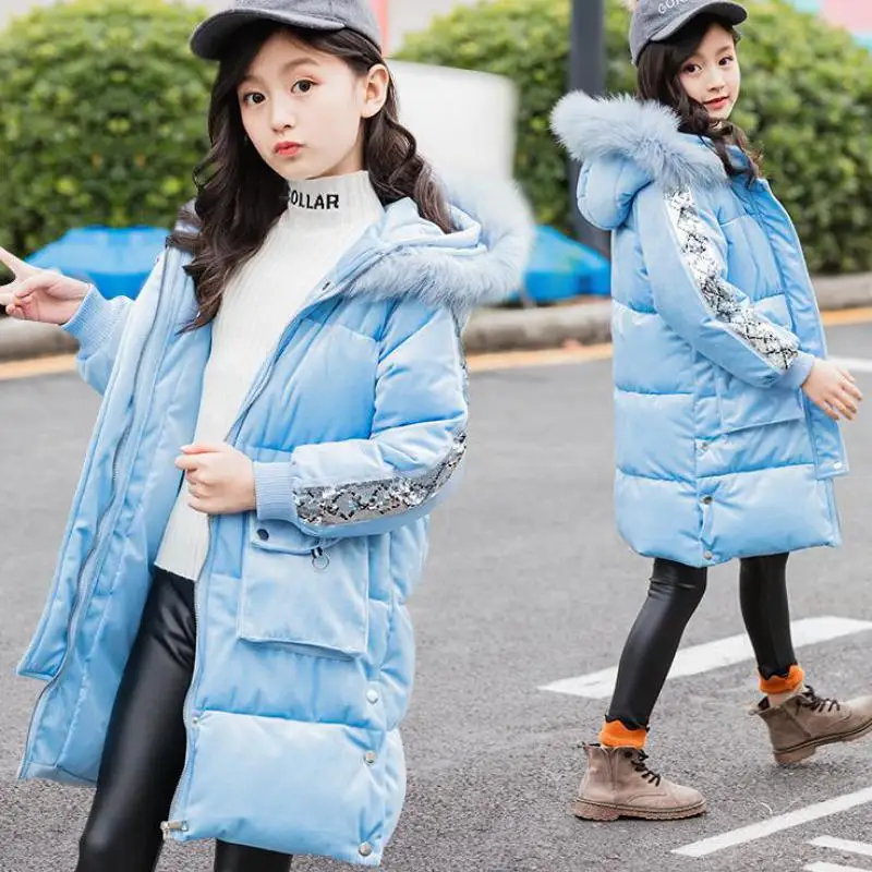 

Winter Coat Kids Clothes 2018 New Baby Girl Down Coat Fur Collar Coat Toddler Girl Clothing Teenage Winterjas Meisje 10 12 Year