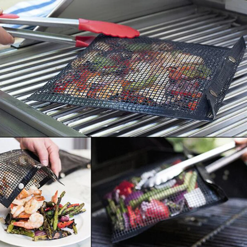 

Non-Stick Baking Mesh Grilling Bag Outdoor Picnic Tool Reusable&Easy to Clean BBQ Meat Vegetable BBQ Tools Kitchen Gadgets