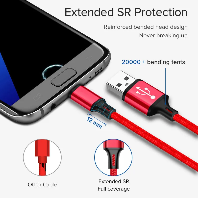 Suptec 2.4A Micro USB кабель для быстрой зарядки Кабель Microusb для samsung Xiaomi Redmi Note 5 Android мобильный телефон провод шнур