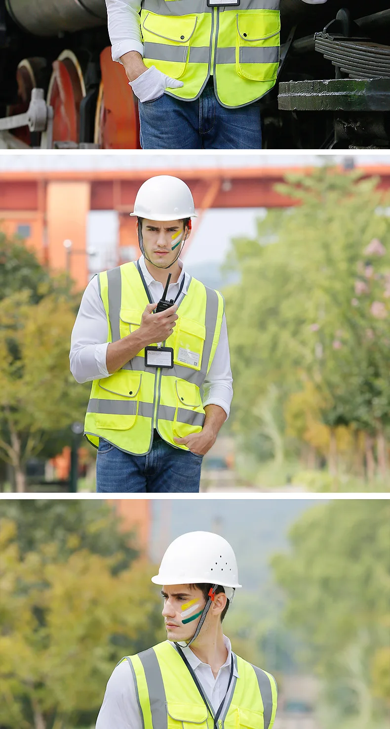 Reflective Vest High Visibility Safety Clothing Multi pockets Fluorescent Clothes For Outdoor Working Running Cycling Sport