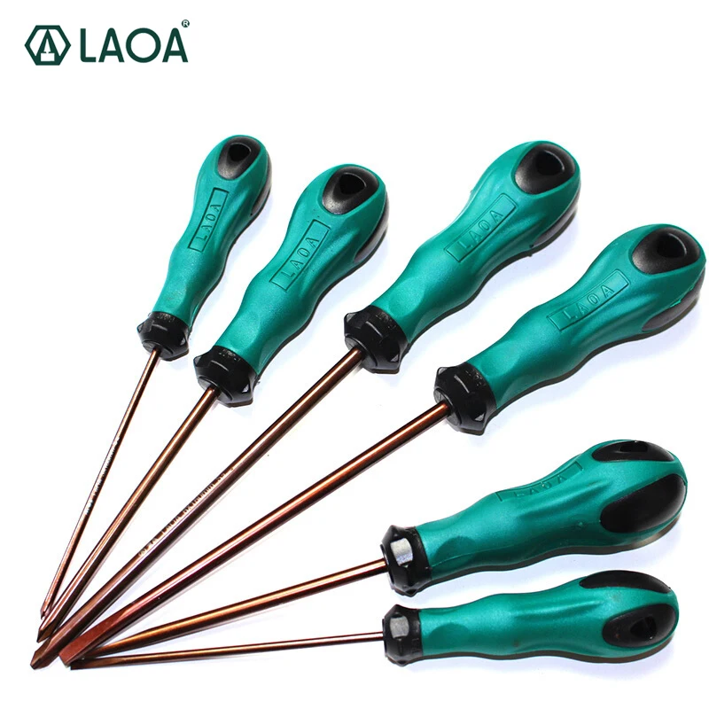 LAOA 1 шт. отвертка S2 материал шлицевые крестовые отвертки бытовой ремонт ручные инструменты с мягкой ручкой