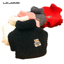 LCJMMO/свитера для девочек; зимние свитера с воротником под горло для мальчиков; вязаный пуловер; свитер для маленьких детей; Одежда для девочек с рисунком медведя; 80-115 см