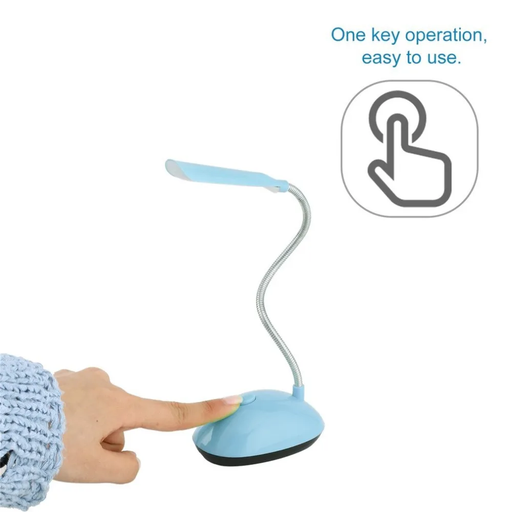 

Fexiable LED Desk Light AAA Battery Operated Book Reading Lamp Green/ Blue for Home Bedroom Kids Nightlight PY-X7188