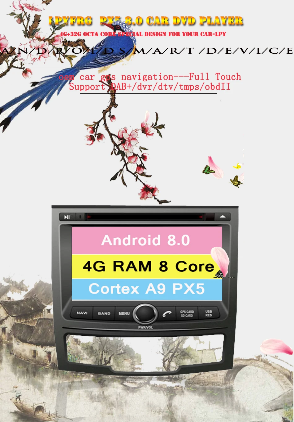 Clearance Octa Core 4G RAM Android 9.0 Car DVD Player For SSANGYONG KORANDO 2010-2012 With 1024*600 2 DIN Autoradio Stereo Head unit 2