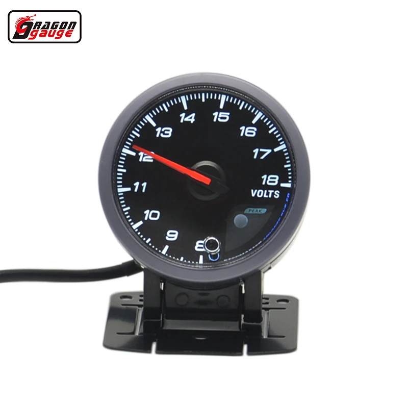 

Dragon gaug 60MM Auto Car motorcycle Modification volt Gauge Red And White BackLight 8-18V volt Voltage meter Free shipping