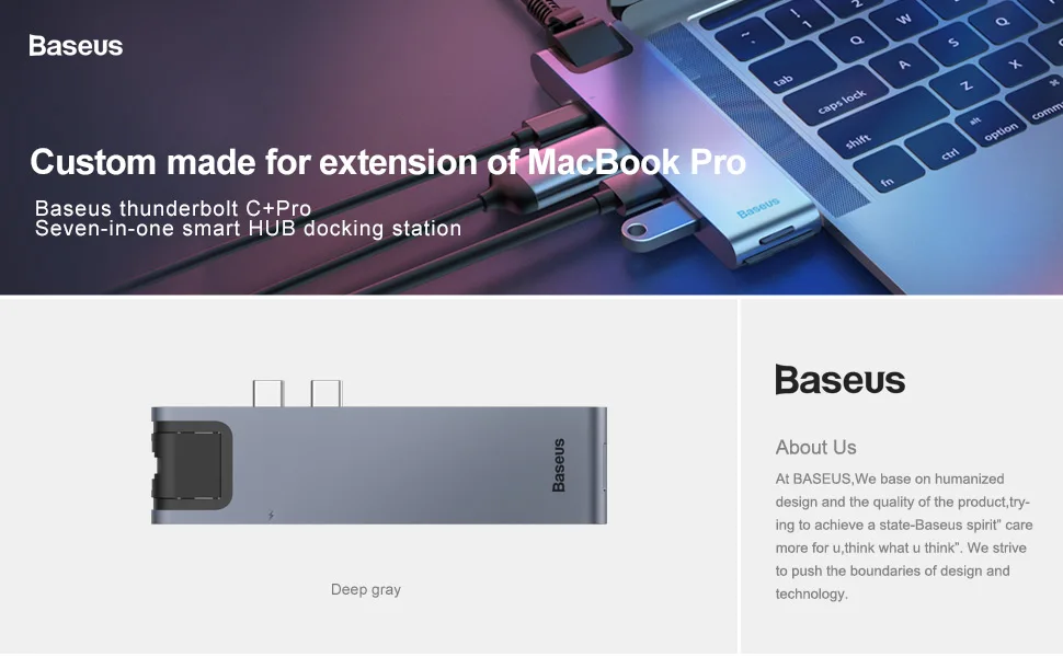 Baseus Dual USB C концентратор USB 3,0 HDMI Type-C SD устройство для считывания с tf-карт RJ45 адаптером PD зарядки usb-хаб для MacBook Pro // разветвитель