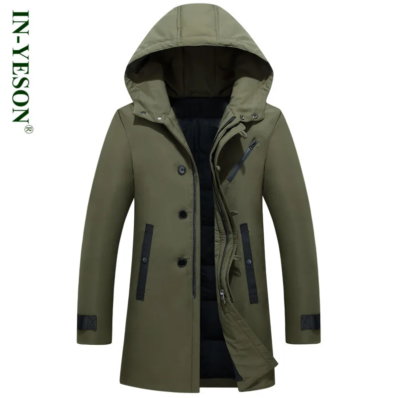 New Russia Winter Jackets Mens Brand Solid Thick Warm Long Down Jacket
