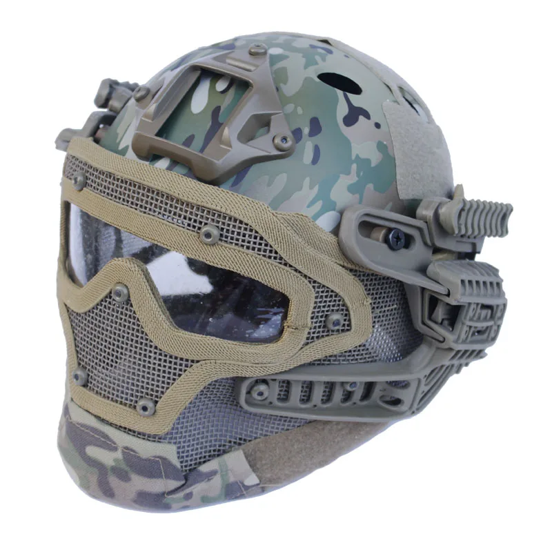 

Hot saleTactical Multi-function Helmet G4 System/Set PJ Helmet with Goggle for Military Airsoft Paintball WarGame multicam BK