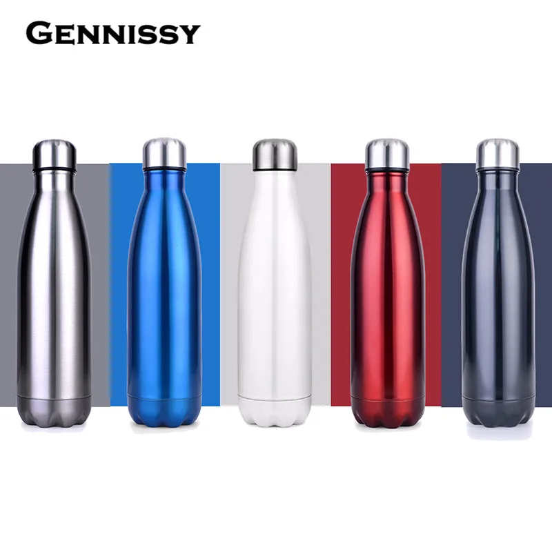 GENNISSY 350ML 500ML 700ML Keep Cold Cup Stainless Steel Heat Preservation Pot Fashion Vacuum Thermos Bottle