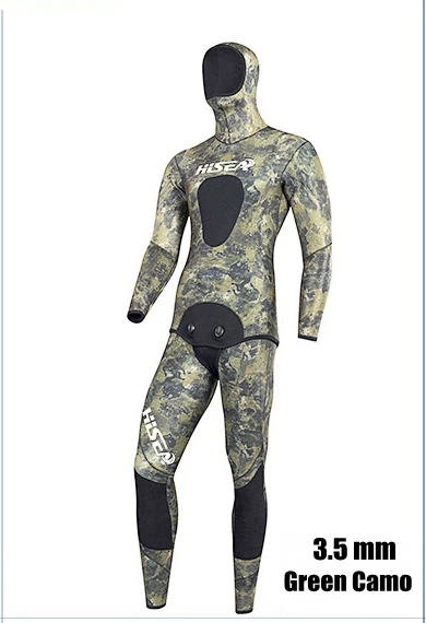 Hisea 3.5 Mm Men Camo Diving Suit Yamamoto Scr Neoprene Spearfishing Suit  Warm With Hat Hooded Freediving Smooth Shin Wetsuit - Wetsuits - AliExpress