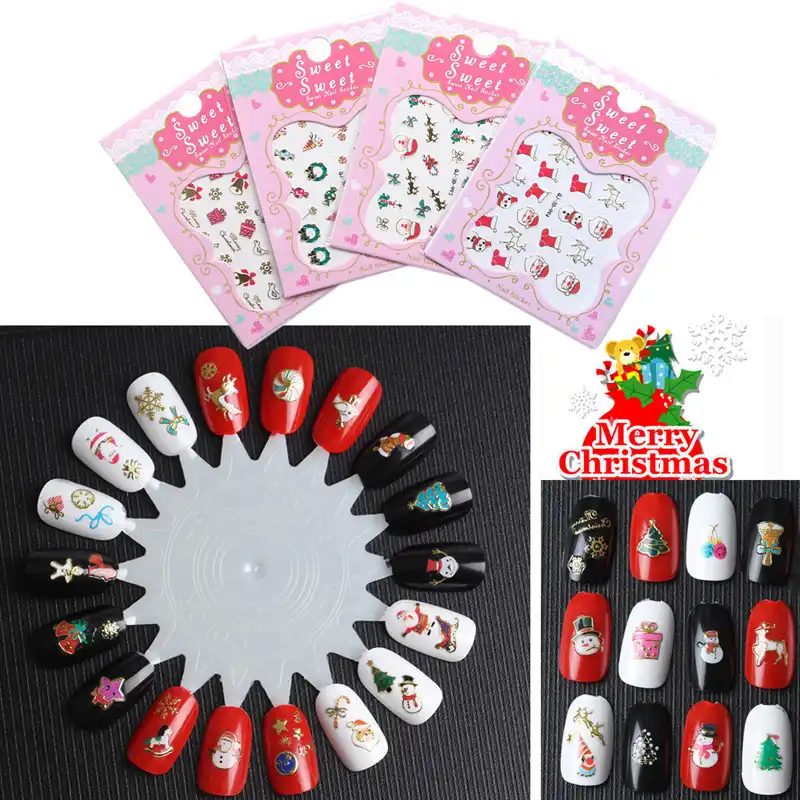 10個3d爪アートステッカー新16クリスマスネイルステッカーサンタクロースデザインunhas女性diyクリスマスの装飾ホーム 3d Nail Art Stickers Christmas Nail Stickerdesigner Nail Stickers Aliexpress