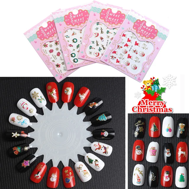 10pcs Nails Art Stickers New 2016 Christmas Nail Sticker Santa 10pcs Nails Art Stickers New 2016 Christmas Nail Sticker Designs Unhas Women Diy