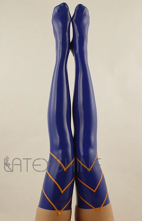 

Latex Stockings Natural Latex Bule Tights Highs Stockings