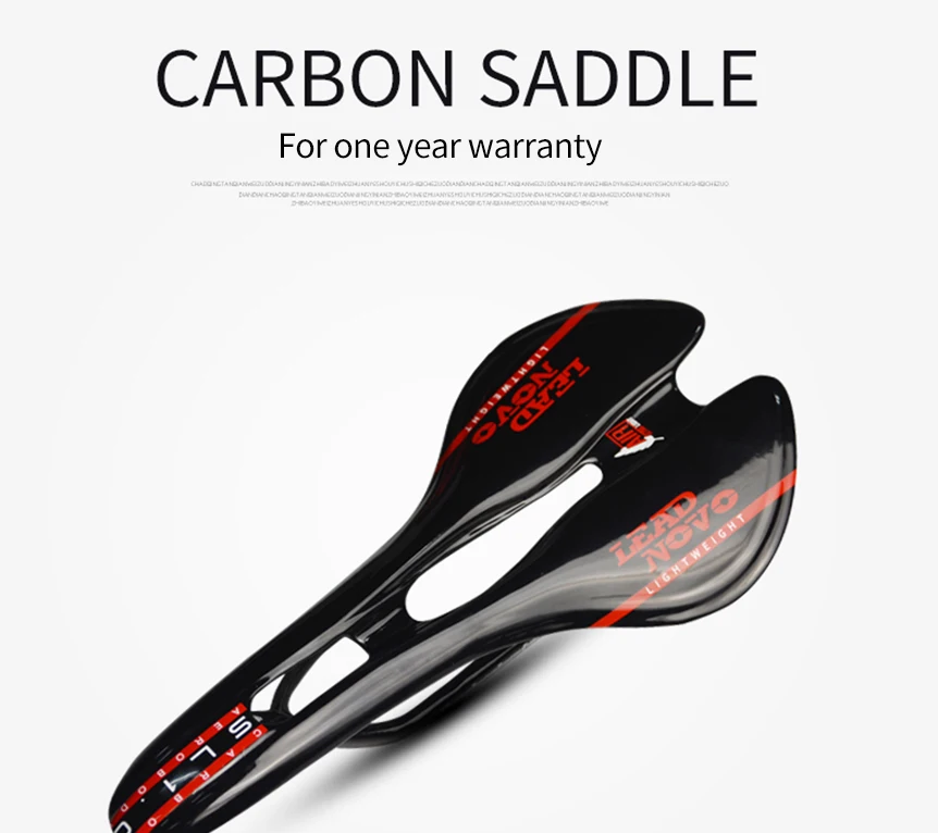 Leadnovo Carbono Saddles Bicycles Hollow Breathable White Red Grey